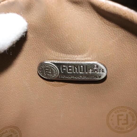 FENDI Zucchino Canvas Shoulder Bag Pvc Dark Brown - Picture 7 of 12